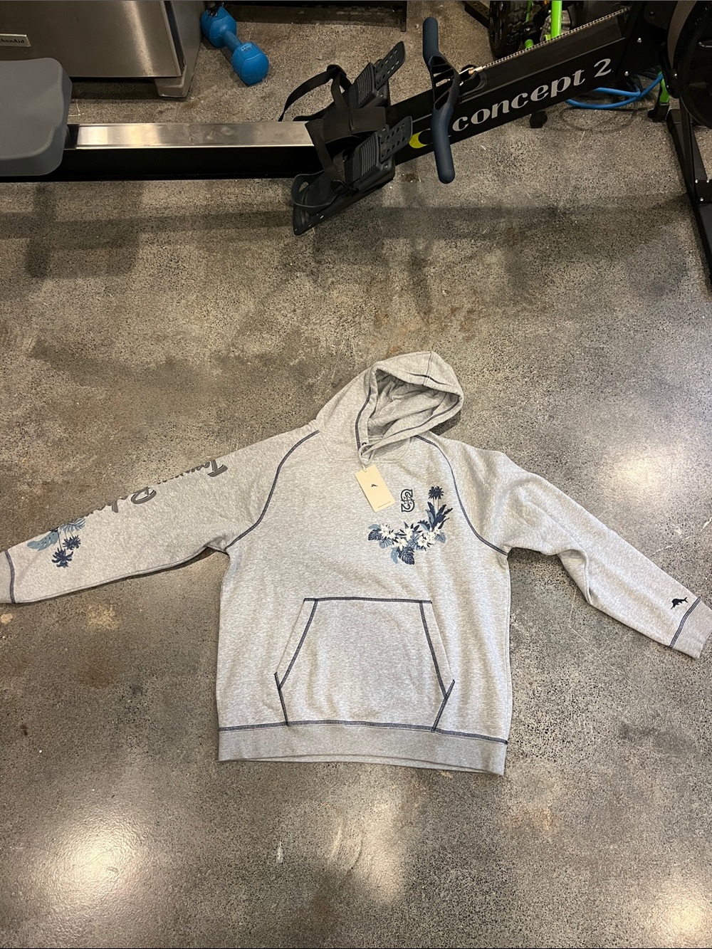Tommy Bahama seattle Mariners Light Gray Hoodie with Navy Floral unisex